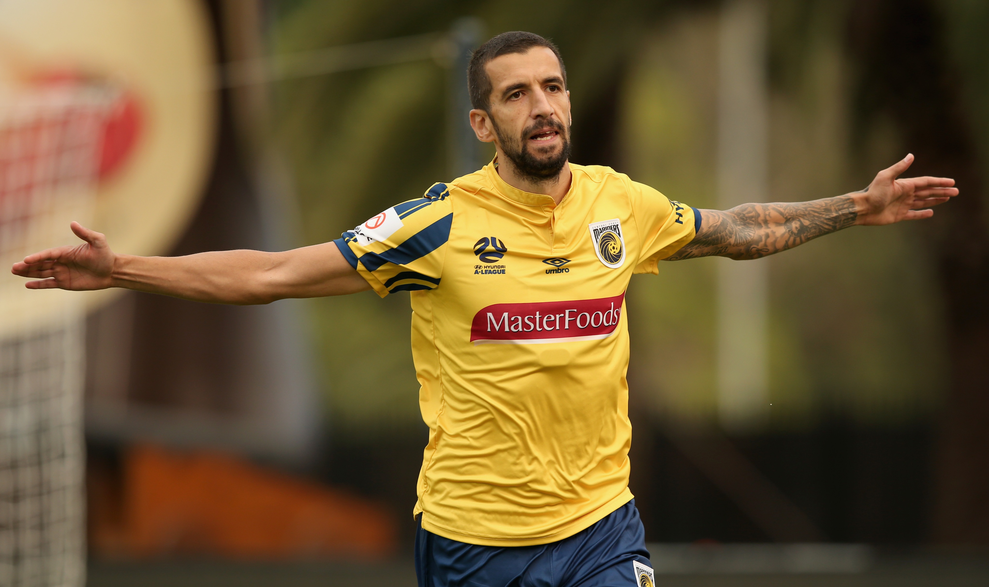 Milan Duric celebrates opening the scoring 