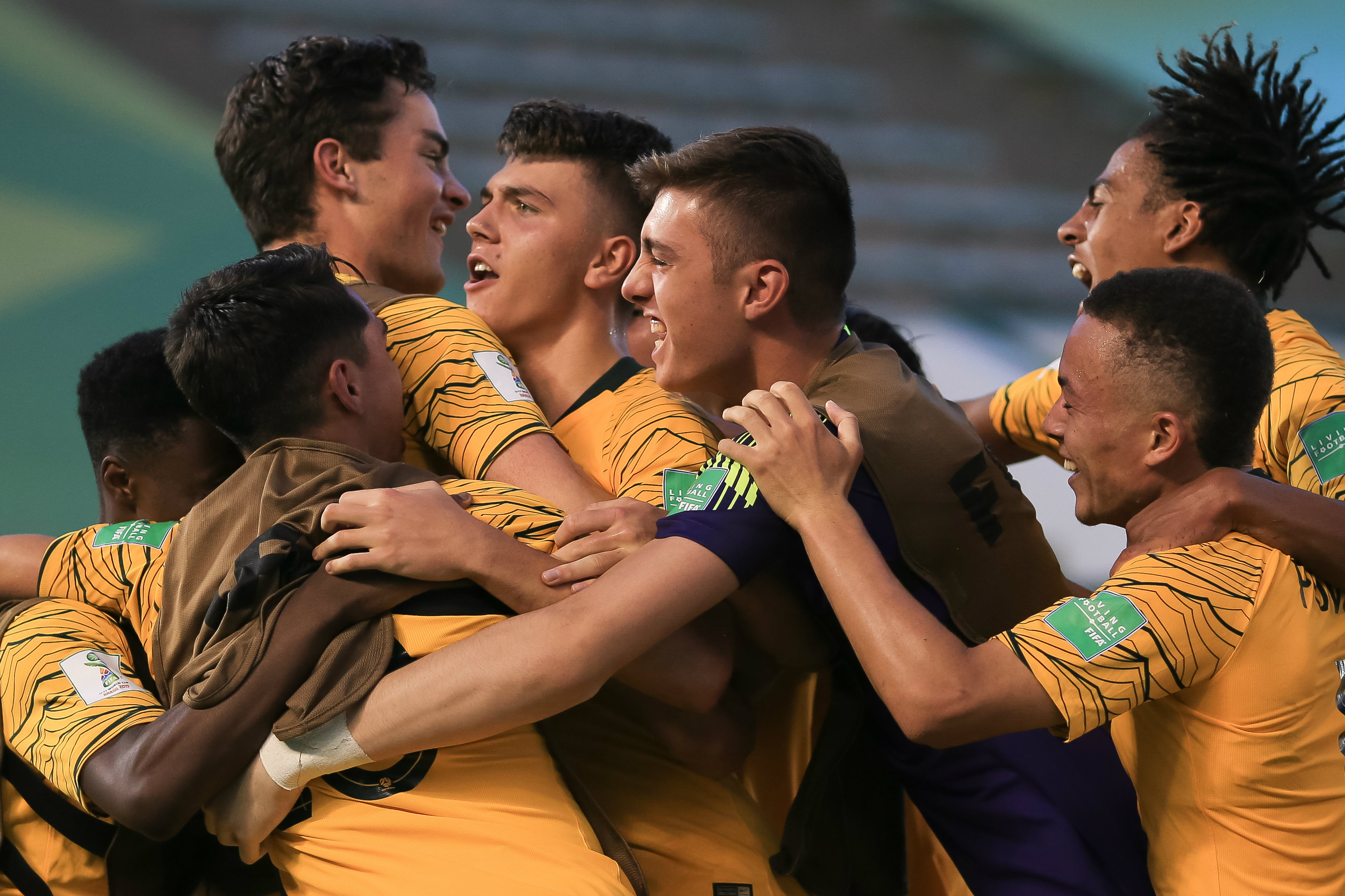 The Joeys celebrate their sensational win against Nigeria