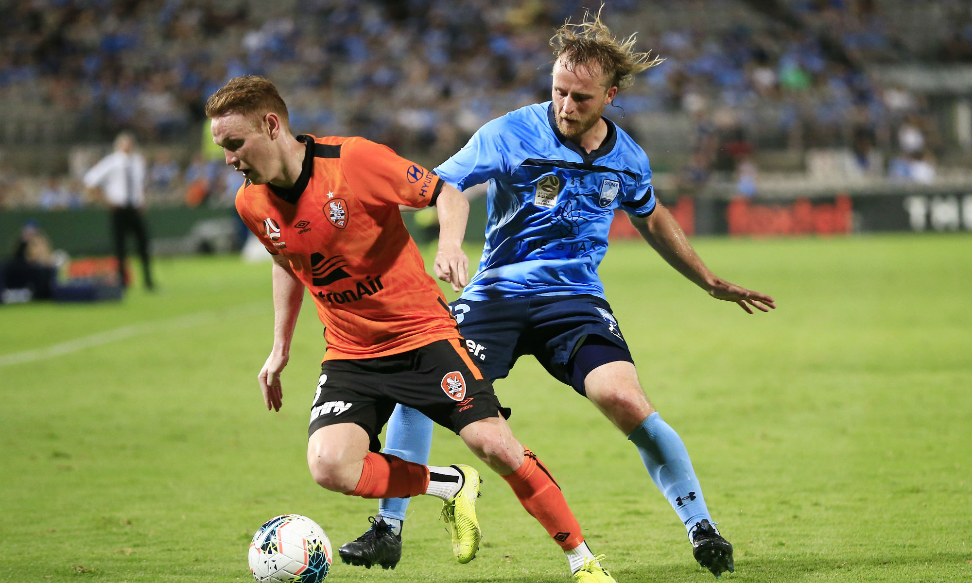 Rhyan Grant in action against Brisbane Roar