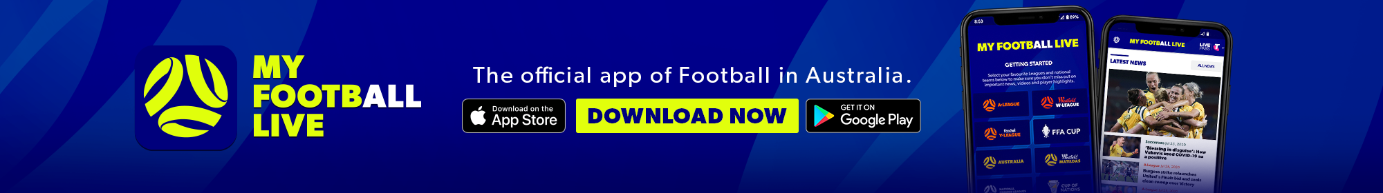 New My Football Live app thin banner