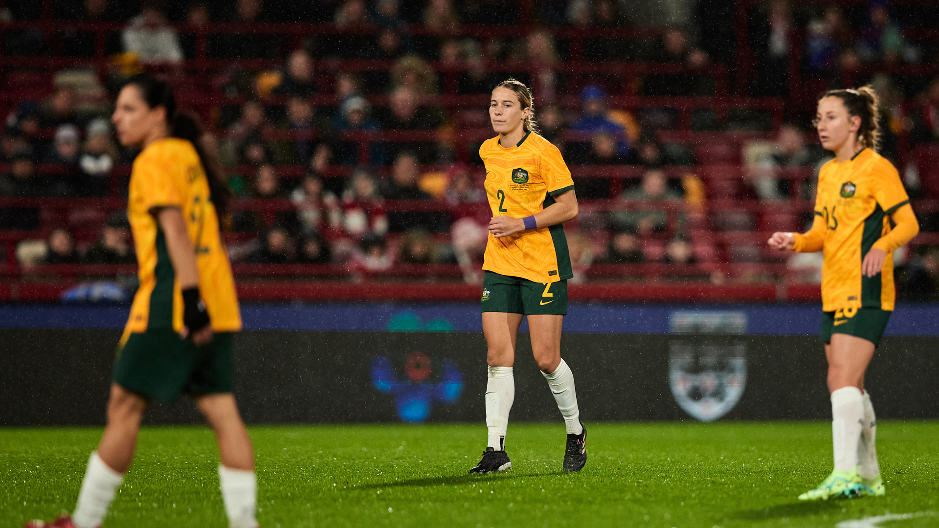Courtney Nevin during Australia's game against England in London. (Photo: Rachel Bach/By The White Line)