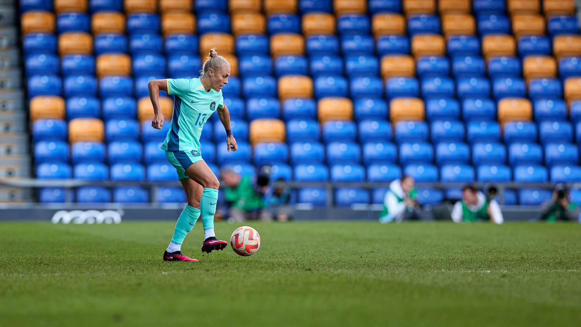 Tameka Yallop during Australia's game against Scotland in London. (Photo: Rachel Bach/By The White Line)
