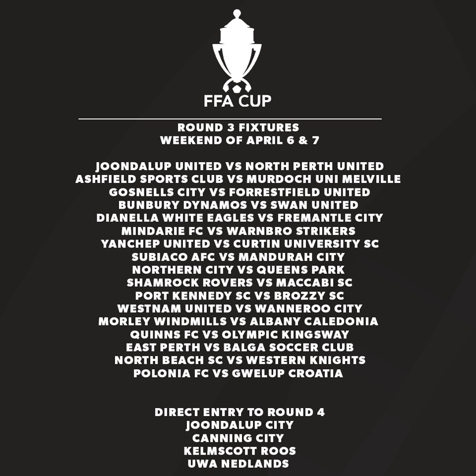 Football West FFA Cup Rd3 Draw