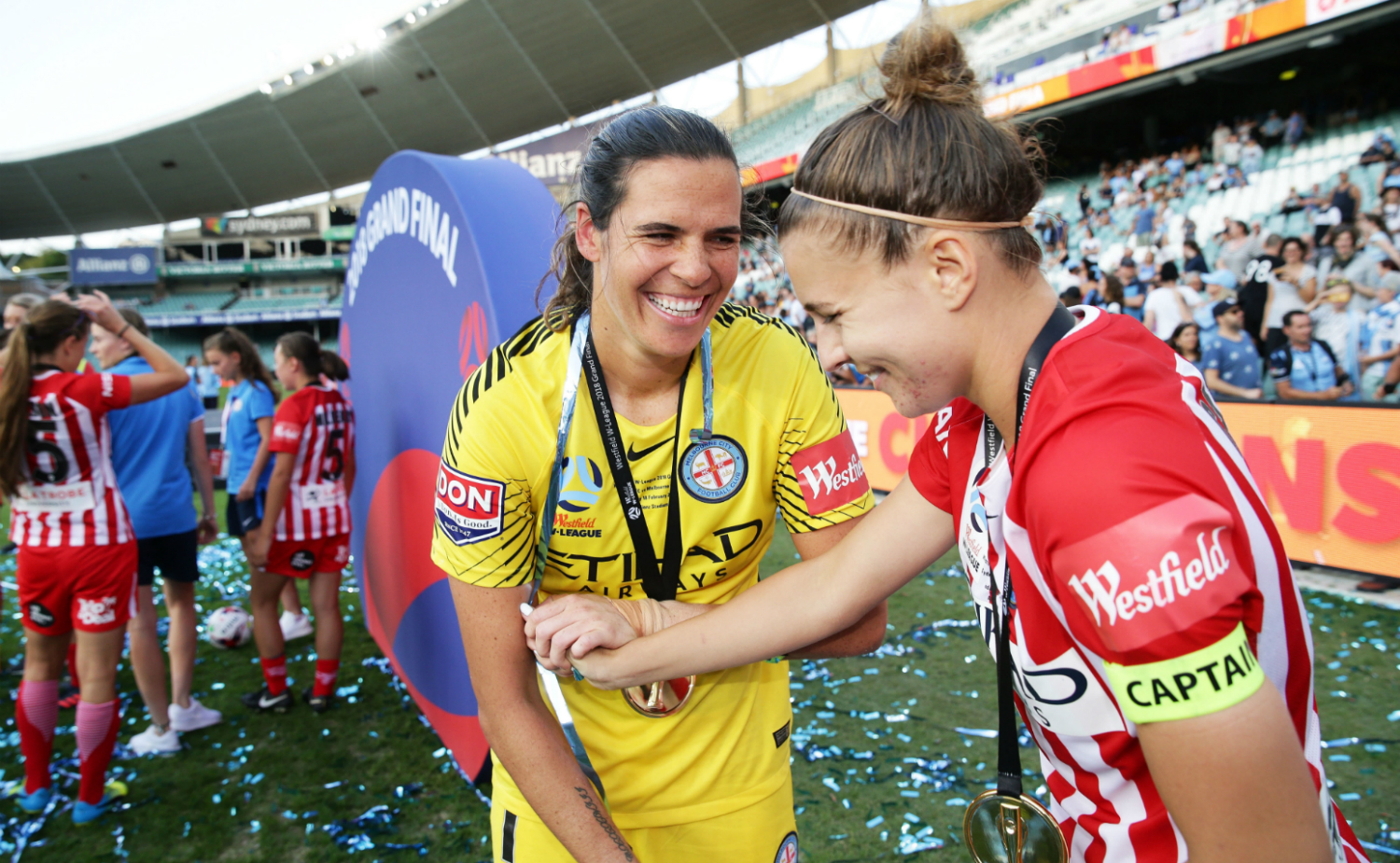 Lydia Williams and Steph Catley
