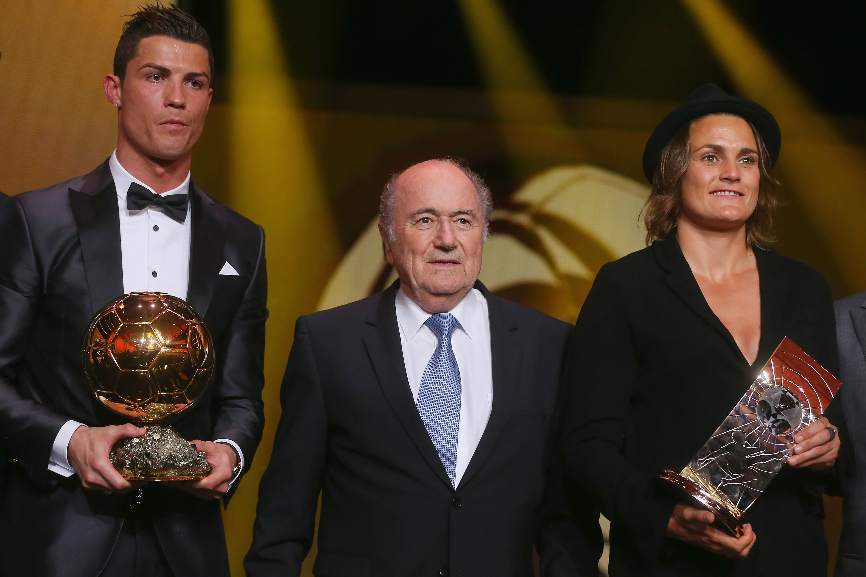 Nadine Angerer alongside Cristiano Ronaldo as the best FIFA Women's player.