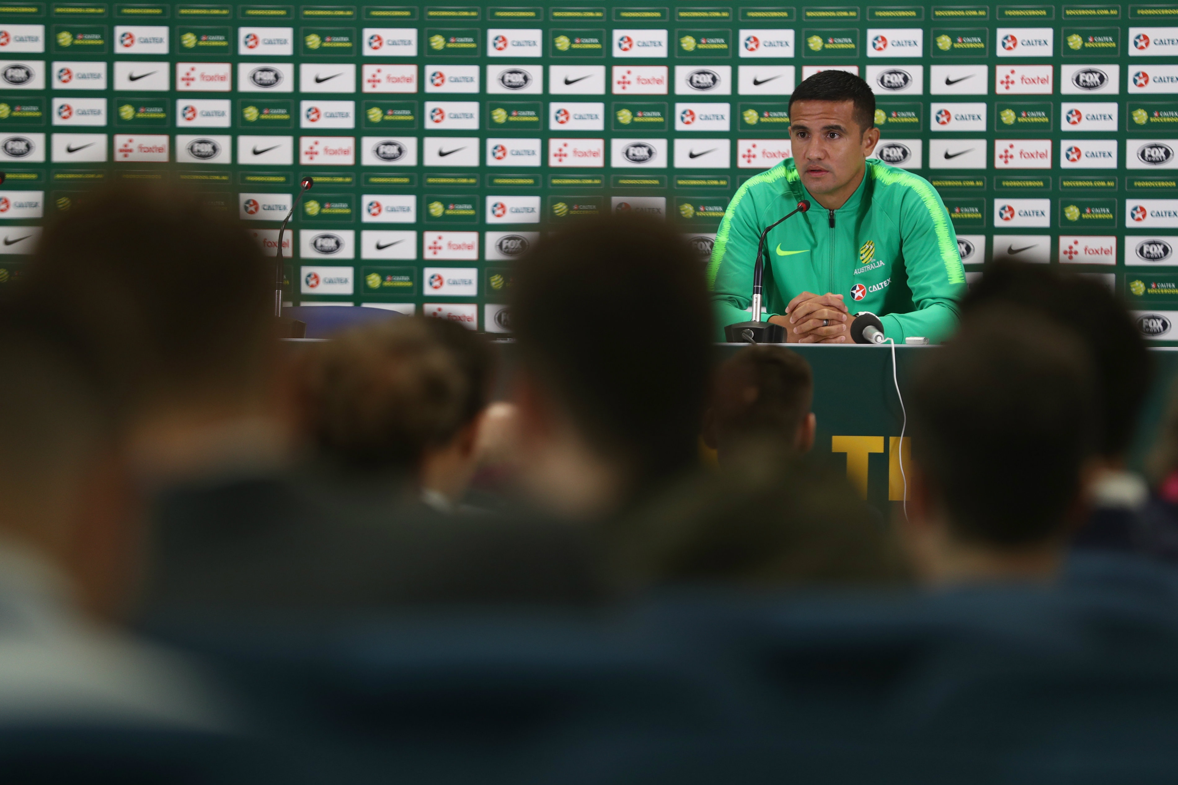 Tim Cahill faced the media in Kazan on Thursday.
