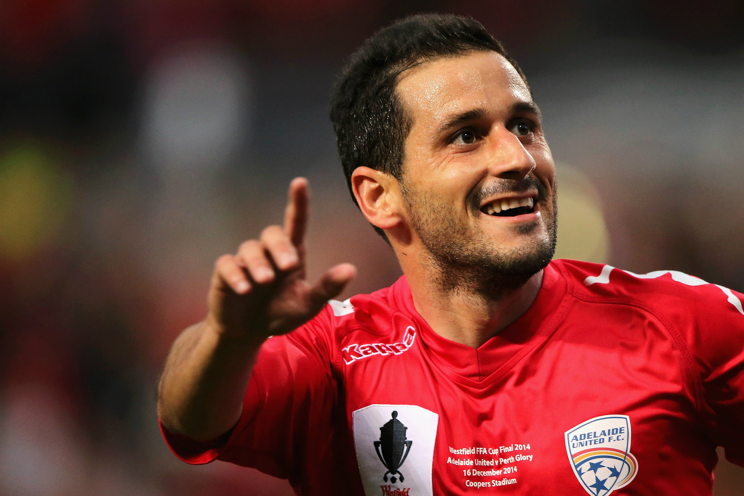 Sergio Cirio celebrates his match-winning goal in the FFA Cup 2014 Final.