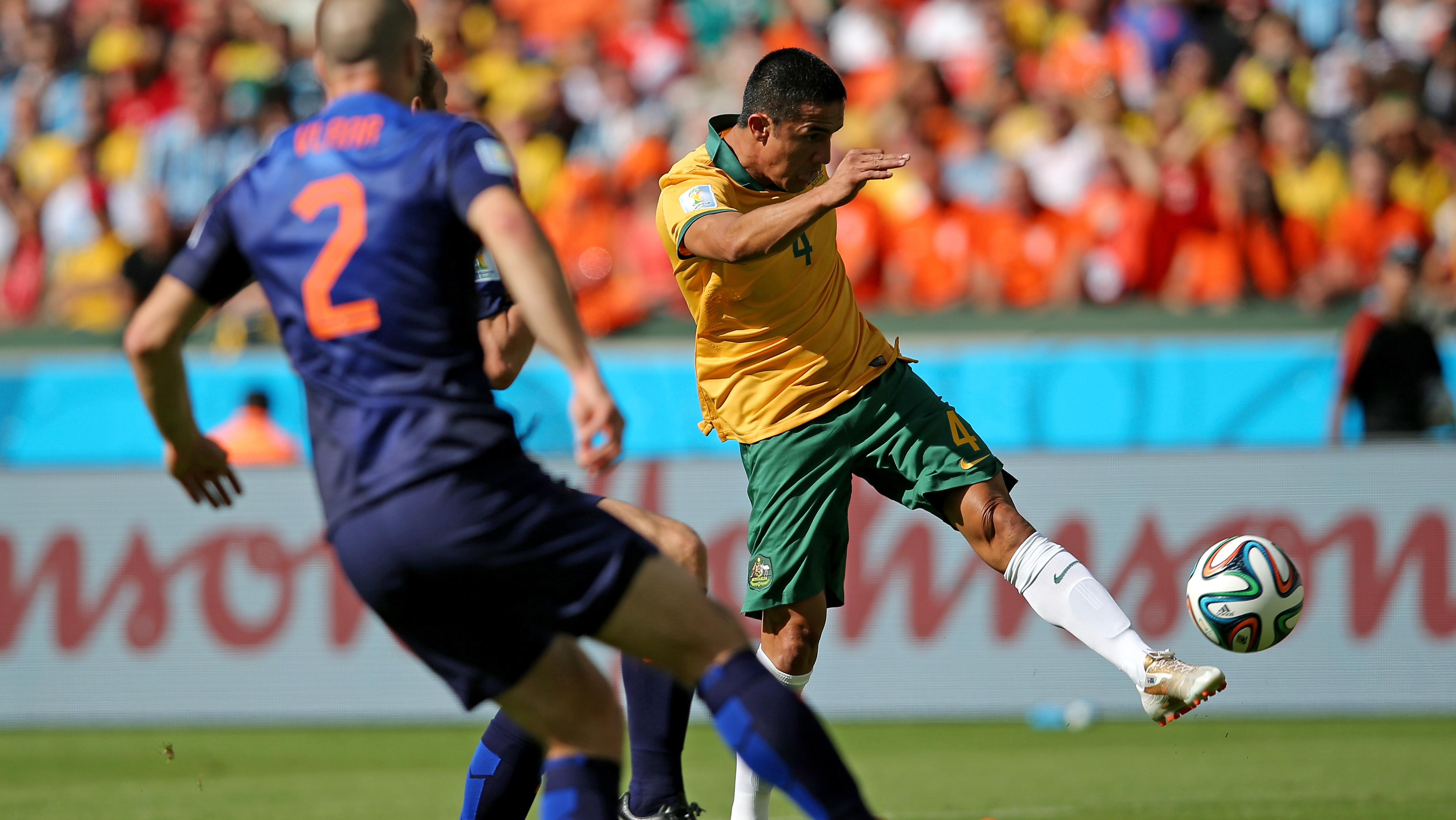 Tim Cahill's incredible Volley against the Netherlands at the FIFA World Cup.