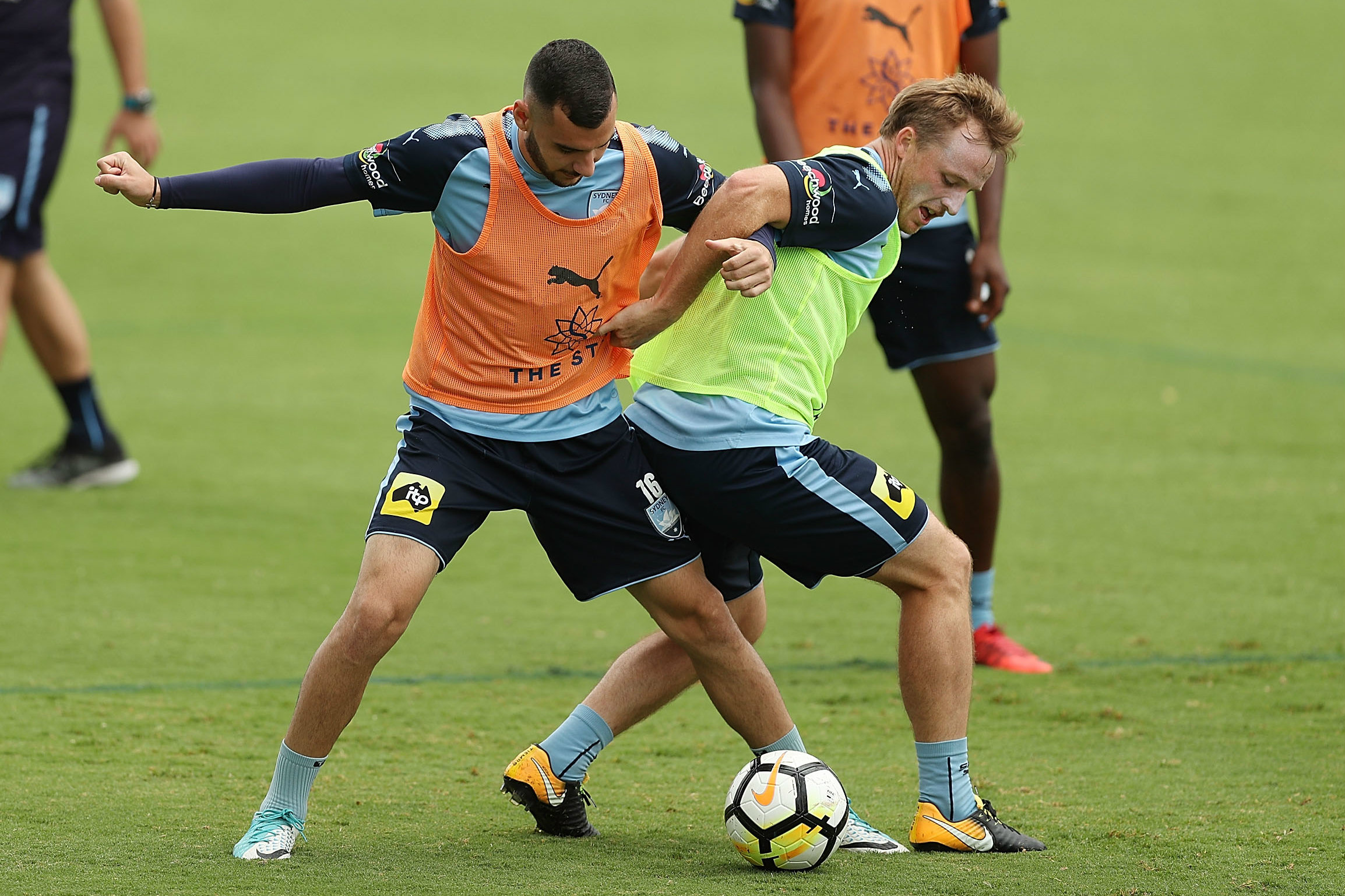 Rhyan Grant on the training pitch with Sydney FC.