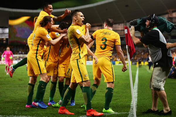 Caltex Socceroos celebrate