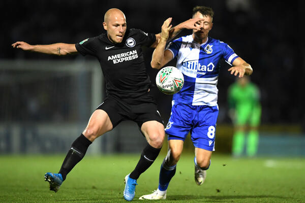 Aaron Mooy in his first Brighton start