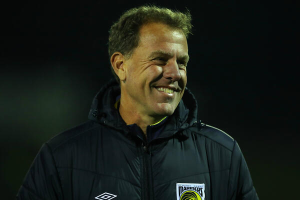 Mariners boss Alen Stajcic was all smiles after his side's win over Maitland in the Round of 32
