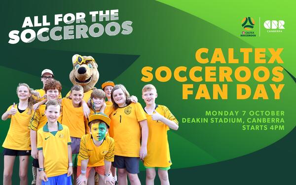 Make sure you're there for Caltex Socceroos fan day on Monday October 7