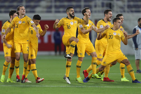 Caltex Socceroos celebrate