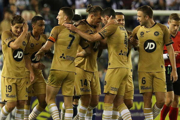 Wanderers celebrate a goal