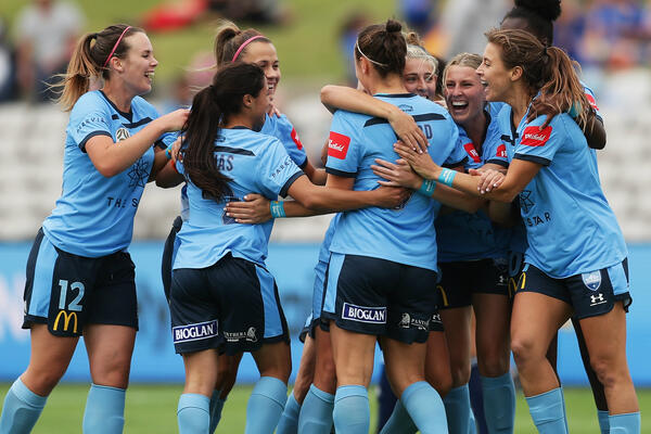 Sydney FC celebrate a goal