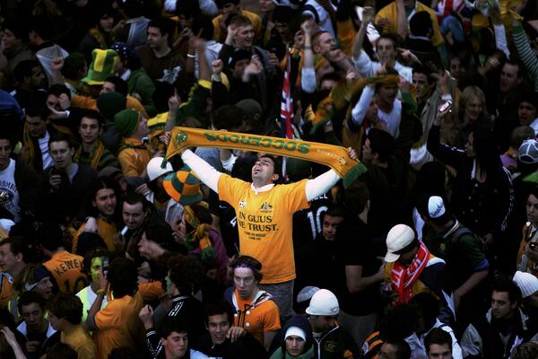 Socceroos fans in Sydney
