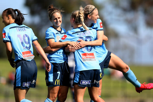 Sydney FC celebrate a goal