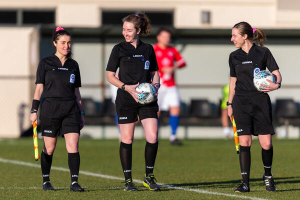 Capital Football history is made as all-female referee team officiate NPL1 Men's match