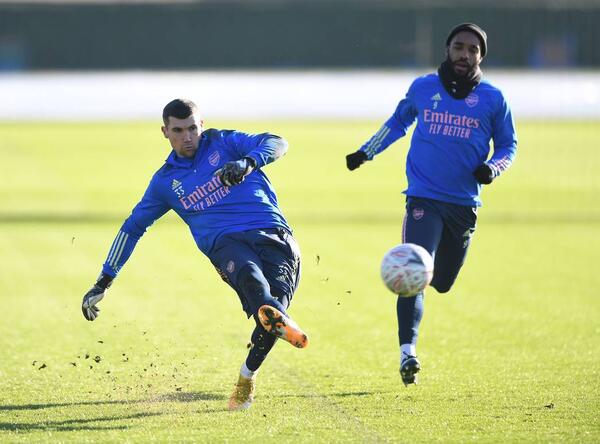 Maty Ryan in his first Arsenal training session