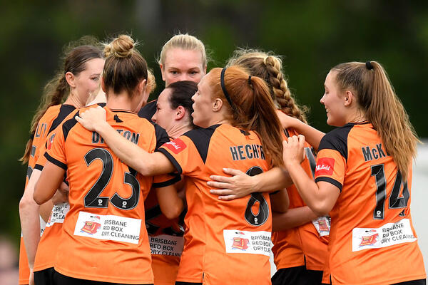 Brisbane Roar players celebrate