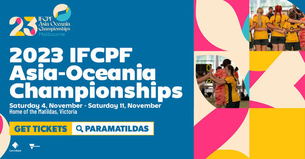 Tickets on sale for 2023 IFCPF Asia-Oceania Championships