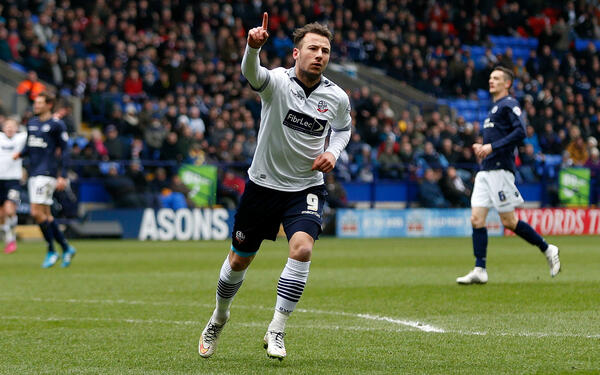 Adam Le Fondre scores for Bolton in the Championship