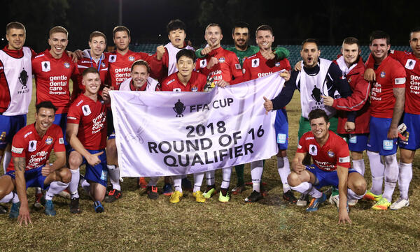 The White Eagles celebrate after FFA Cup Round of 32 success