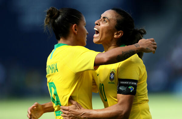 Brazil pair Debinha and Marta