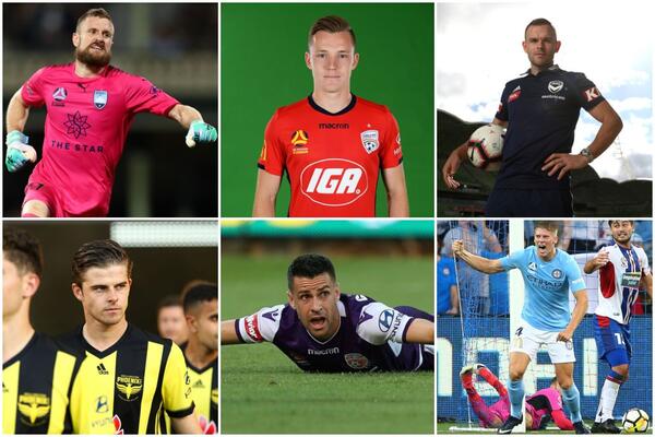 Andrew Redmayne Sydney FC, Scott Galloway Adelaide United, Leigh Broxham Melbourne Victory, Alex Rufer Wellington Phoenix, Joel Chianese Perth Glory, Harrison Delbridge Melbourne City