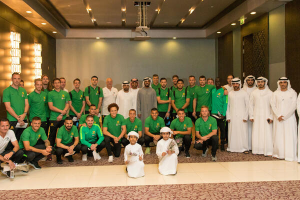 Caltex Socceroos arrive in Al Ain.