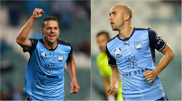 Sydney FC attackers Bobo and Adrian Mierzejewski.