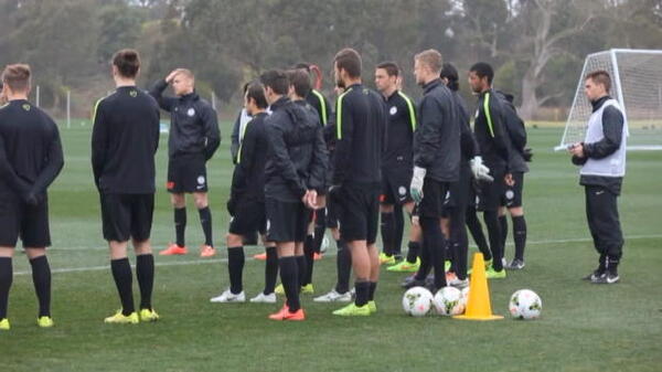 AFL stars watch City train