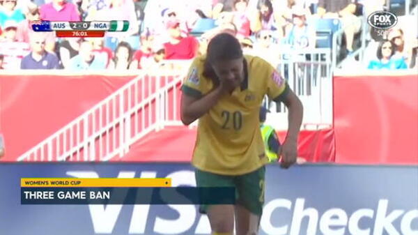Nigerian suspended for elbow on Matildas striker