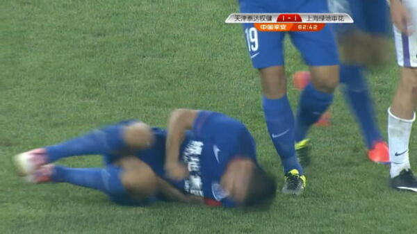 Cahill receives painful backheel