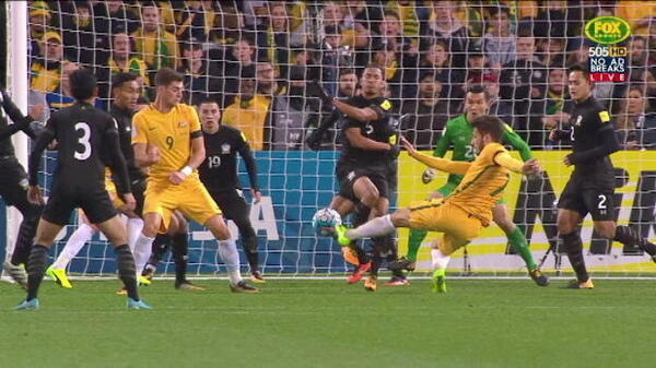 Leckie fires Socceroos ahead