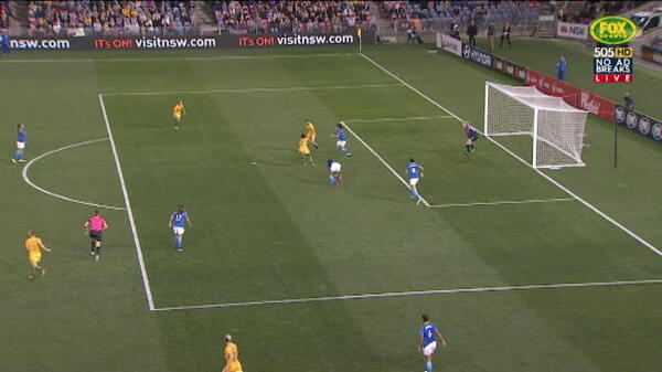 Australia strike the post