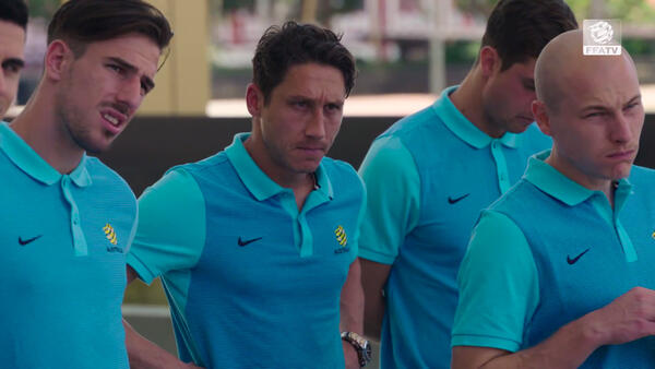 Caltex Socceroos team walk before Syria