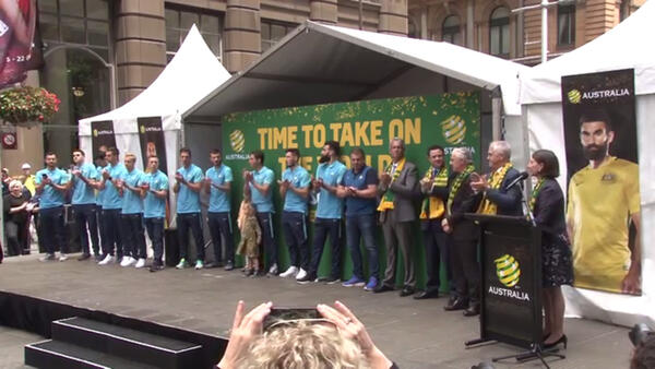 Socceroos celebrate in Sydney
