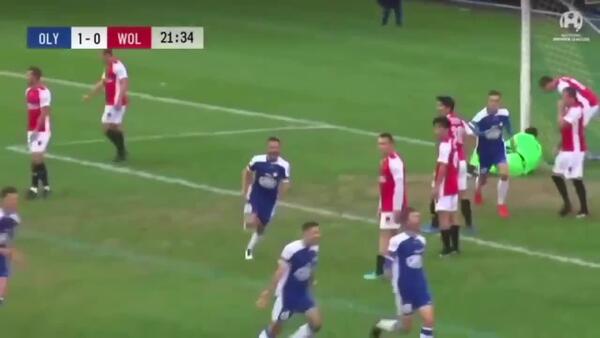 Tom Whiteside scores a stunning goal for Sydney Olympic