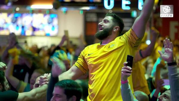 Socceroos fans watch Denmark game