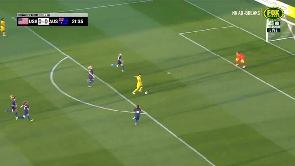 Logarzo opens the scoring for the Matildas