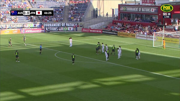 Kennedy hammers home a goal for the Matildas