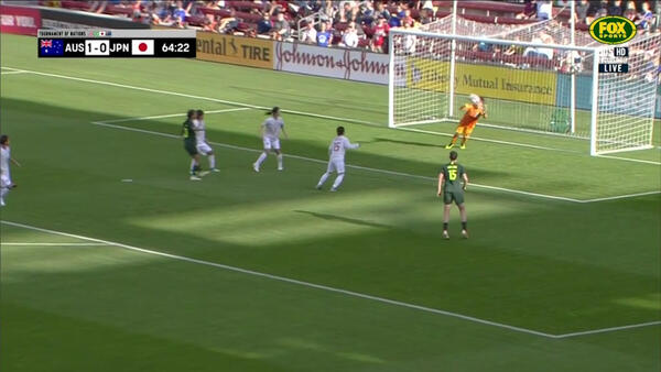 Sam Kerr looking dangerous in front of Goal