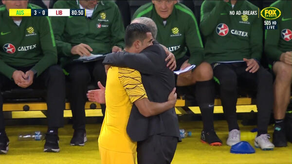 Tim Cahill goes on for the final time