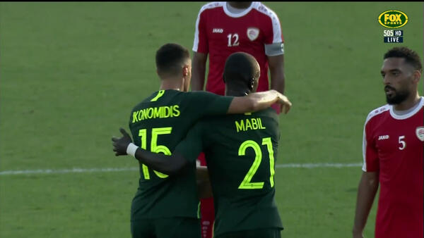 Awer Mabil makes it three in the first half