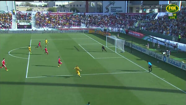The Socceroos go close in the second half