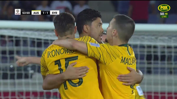 Chris Ikonomidis puts the Socceroos ahead once more