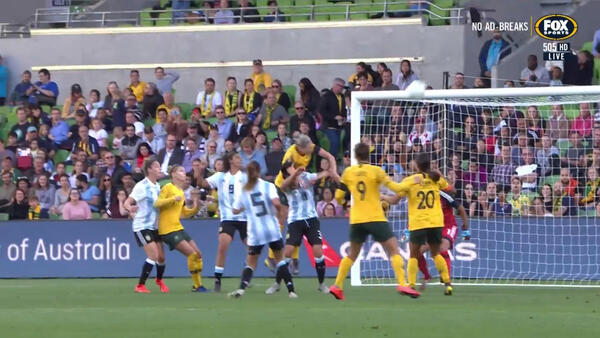 Alanna Kennedy doubles the lead for the Matildas