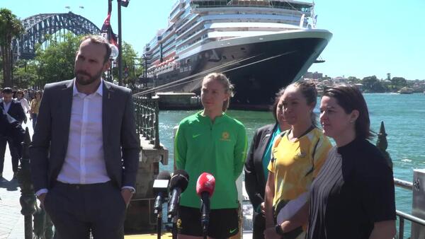 All in: Women's World Cup trophy in Sydney
